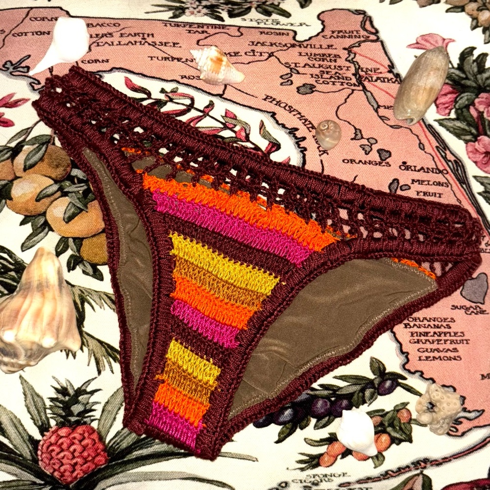 Anna Kosturova; Handmade Colorful Crochet Bikini Bottom